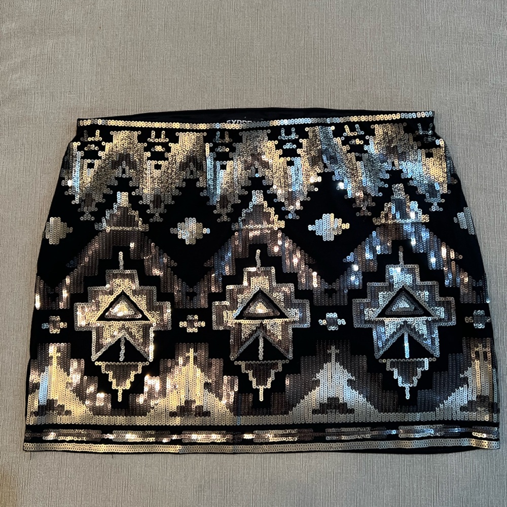 Express skirt with sequins, silver and gold